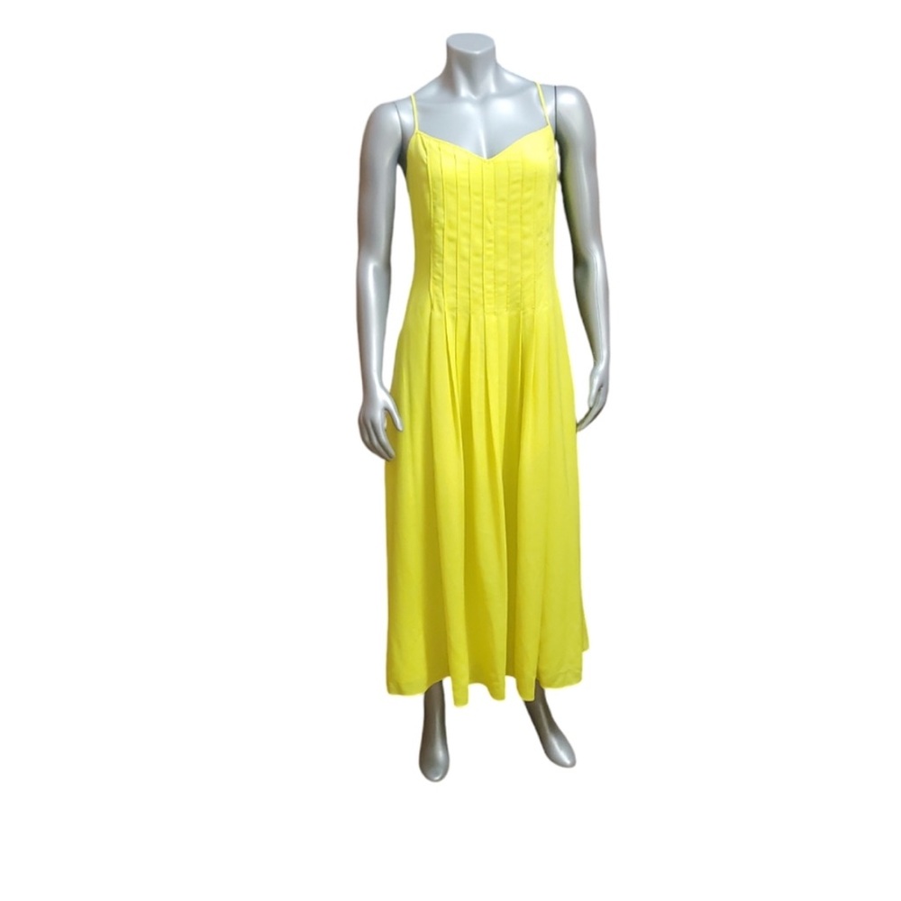 Banana Republic Yellow Sweetheart Midi Sundress